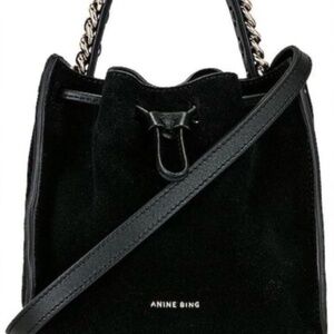 NWT Anine Bing Ursula Black Suede Mini Bag